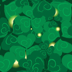 Obraz premium Shamrock Vector Pattern for St. Patrick Day.