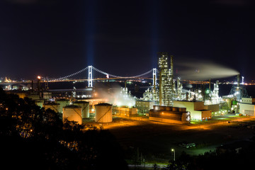 Fototapeta premium Industrial factory in Muroran at night
