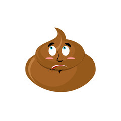 Shit surprised Emoji. Turd astonished emotion isolated