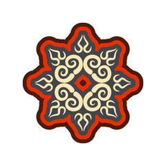 Arabic ornament isolated. Oriental decorative rosette. Islamic S