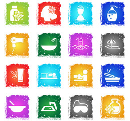 beauty and spa icon set