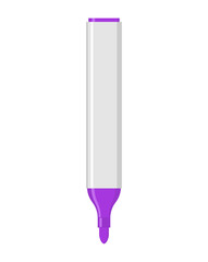 purple marker isolated. Office stationery. school desk accessori