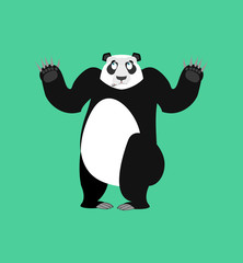 Panda surprised Emoji. Chinese bear astonished emotion isolated