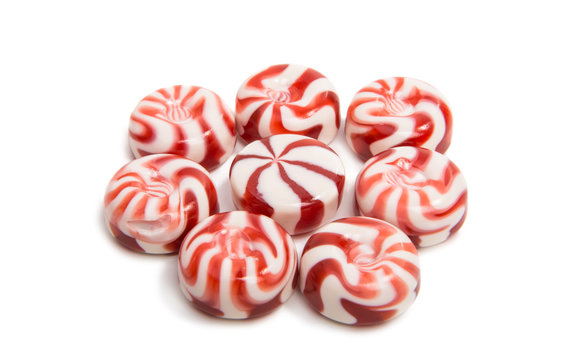 colored candy on white background