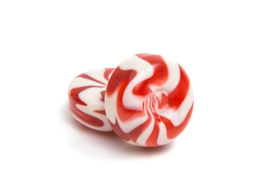 colored candy on white background