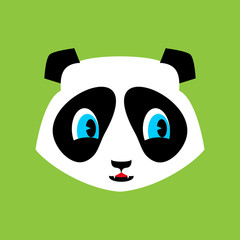Panda cute Emoji. Chinese bear nice face