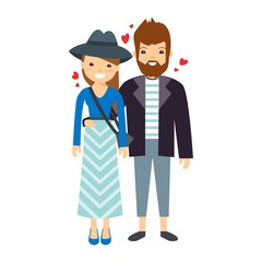 The сouple in love, illustration.