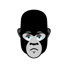 Gorilla sad Emoji. Monkey dull emotion isolated