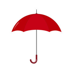 Red umbrella isolated on white background