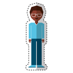 young man avatar character vector illustration design