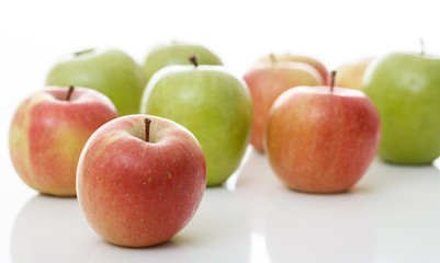Apples on white background