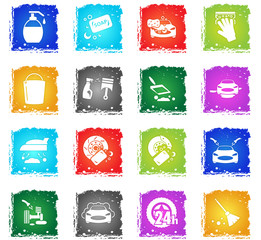 car washer icon set