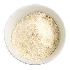 Bowl Of White Flour Top View