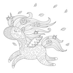 Unicorn coloring page
