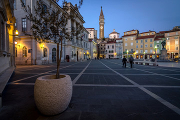 Main square of Piran town
