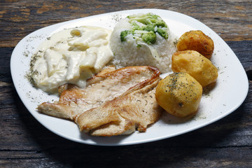 Chicken steak with fries