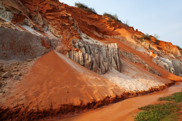 Красные и белые пески на ручье фей. Вьетнам.