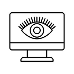 computer monitor with eye isolated icon vector illustration design