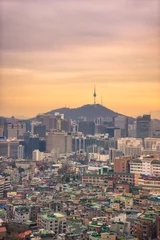 Fotobehang Seoul City Skyline, The best view of South Korea. © Pongsatorn