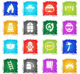 fire brigade icon set