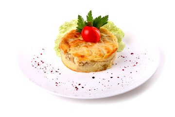 Casserole with cherry tomato
