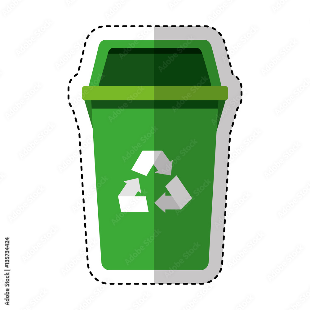 Poster garbage bin isolated icon vector illustration design