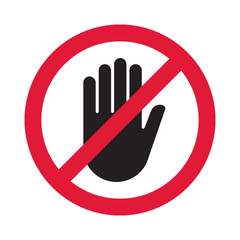 Hand blocking sign stop