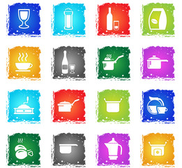 food and kitchen icon set