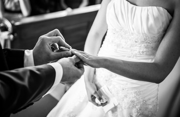 putting the ring on the finger - wedding