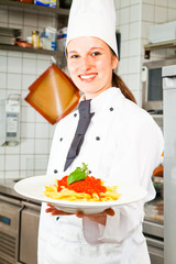 Chef Preparing Pasta