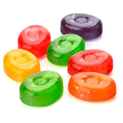 colorful fruit hard sugar candies,  boiled sweeties or sugar plu