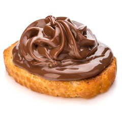 sandwich with chocolate cream isolated on white background cutou