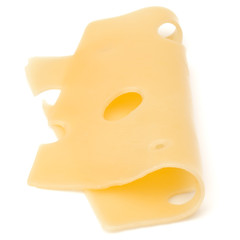  one Cheese slice isolated on white background