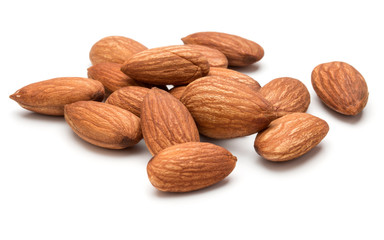 almond nuts isolated on white background close up