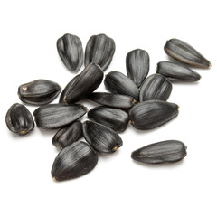 Sunflower seeds  isolated on white background close up
