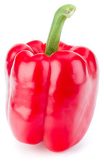 one sweet bell pepper isolated on white background cutout