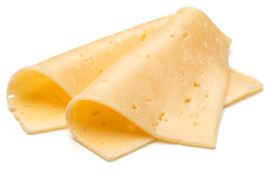 cheese slices isolated on white background cutout