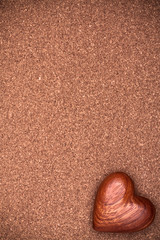 Two wooden hearts on rustic wood background. Valentines days con