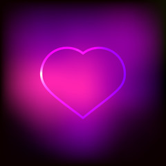 Pink Heart on a black background, valentines day
