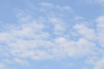 White fluffy clouds in blue sky flow follow wind,fresh in morning