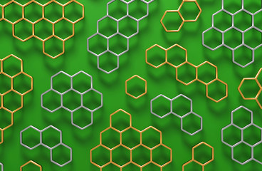 3D abstract honeycomb background