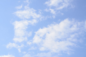White fluffy clouds in blue sky flow follow wind,fresh in morning