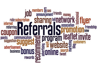Obraz premium Referrals, word cloud concept 2