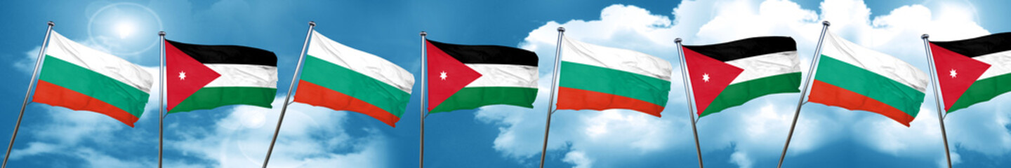 Fototapeta na wymiar bulgaria flag with Jordan flag, 3D rendering