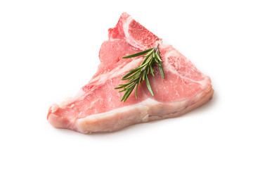 Fresh beef steak isolated on white background