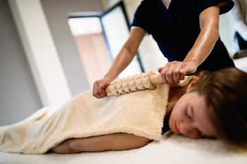 Cliend enjoying massage given by masseur