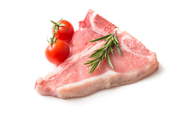 Fototapeta premium Fresh beef steak isolated on white background