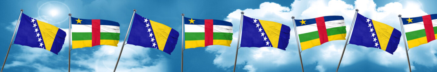 Bosnia and Herzegovina flag with Central African Republic flag,