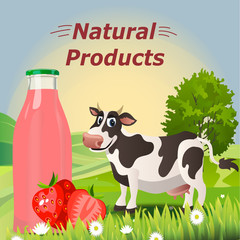 cow and rural meadow