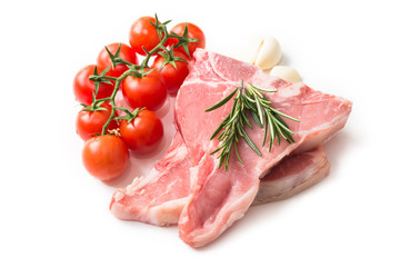Fresh beef steak isolated on white background